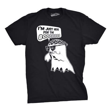 Mens Just Here For The Boooooos Funny T Shirts Halloween Ghost Costume T Shirt In T Shirts From