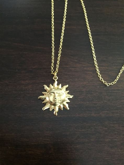 Sun Necklace Sun Gold Sun Necklace Sun Jewelry Sun - Etsy