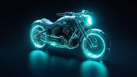 Premium AI Image | A motorcycle with neon lights on it