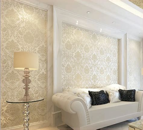 Cheap Sales 3D Luxury European Flock Non Woven Wallpaper Damask