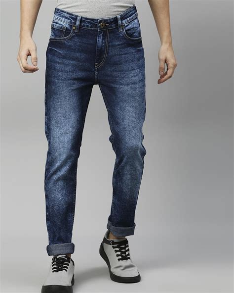 Buy Mens Blue Slim Fit Jeans Online At Bewakoof