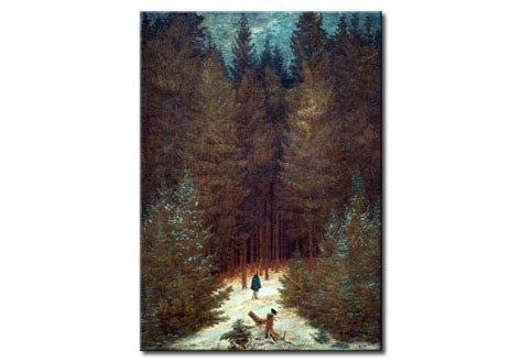 Reprodukcja The Hunter In The Forest Snowcovered Fir Wood Fir Wood