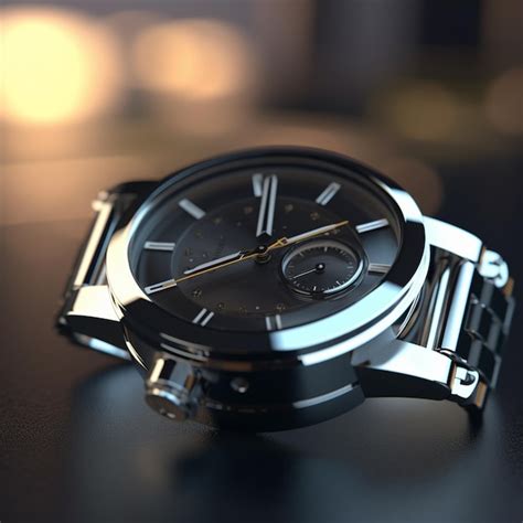 Premium Ai Image A Watch With A Black Face And A Silver Face