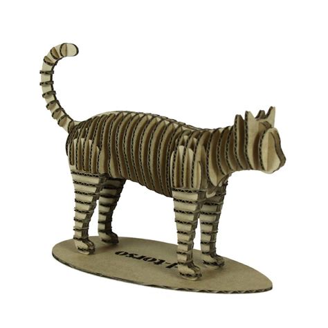 Foreign Affairs 401004114 3d Cardboard Animal Cat Puzzle Cardboard