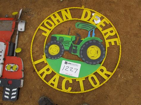 John Deere Tractor Metal Sign Jm Wood Auction Company Inc