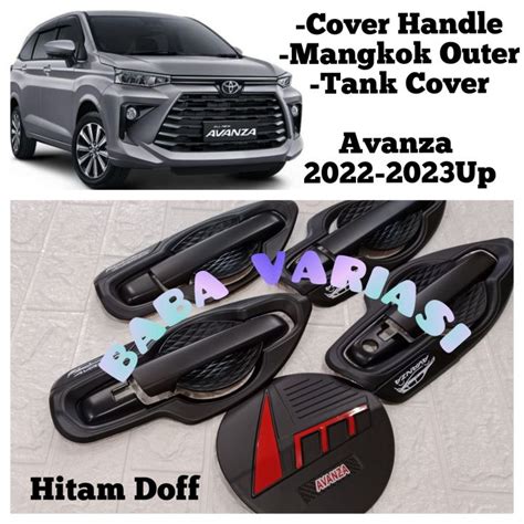 Paket Cover Outer Handle Tank Cover Hitam Doff All New Avanza 2022