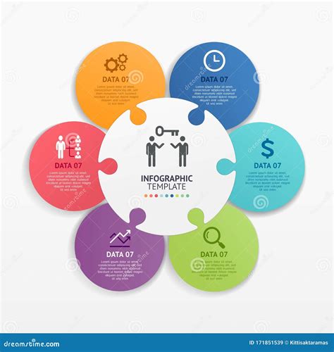 Modelo De C Rculo Infogr Fico De Quebra Cabe A Ilustra O Do Vetor