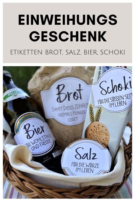 Für Bierliebhaber zur Einweihung Etiketten Salz Brot BIER Schoki