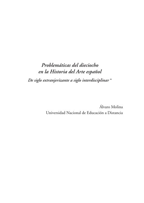 Pdf Problemáticas Del Dieciocho En La Historia Del Arte Español De Siglo Extranjerizante A