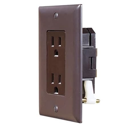 Rv Designer Dual Ac Self Contained Outlet With Cover Plate Brown S815