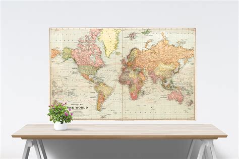 Custom Canvas Wall Decor Political Map Of The World Poster World Map Images