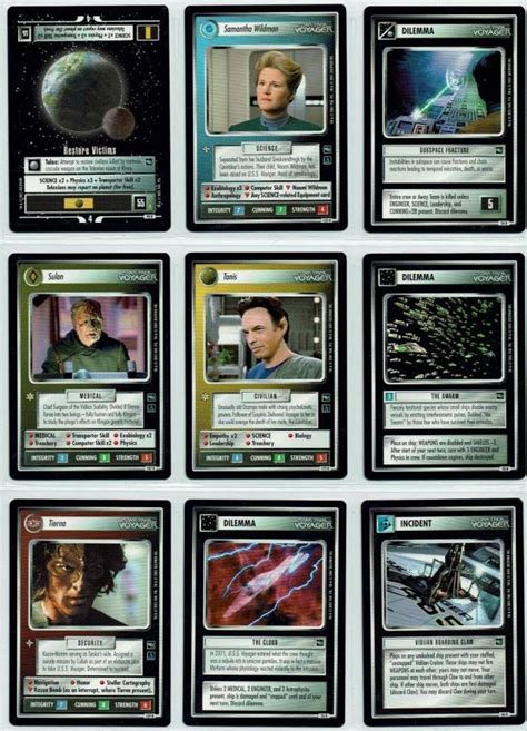 STAR TREK CCG VOYAGER COMPLETE SET OF 49 RARE CARDS No AI Variants