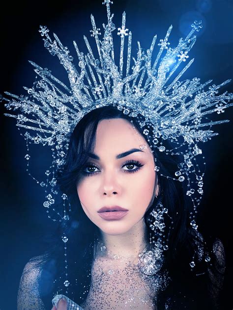 Snow Crystal Crown Woodland Crown Christmas Halo Crown Ice Queen Crown With Snowflakes