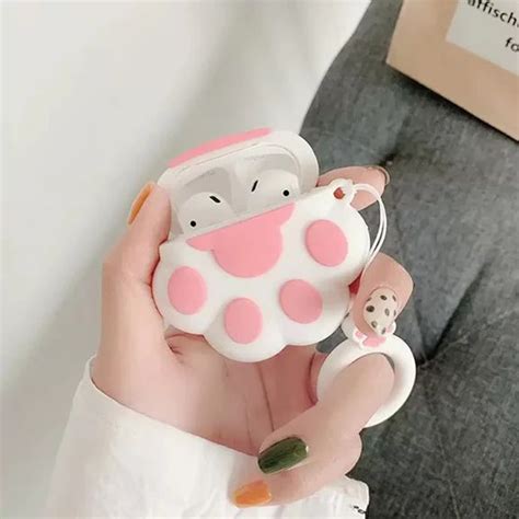 Cartoon Cat Paw AirPods Case Pastel Kitten Cute Ipod Cases Cute