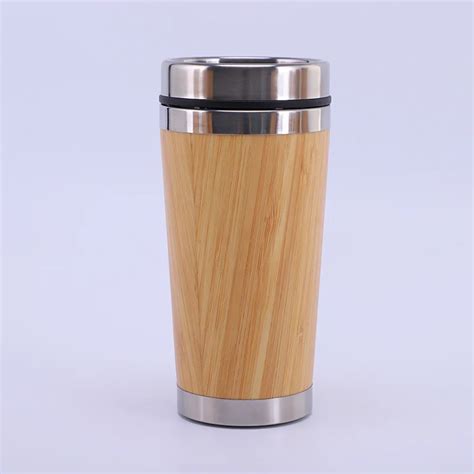 Thermal Bamboo Tumbler With Slide Lock Lid Stainless Steel Bamboo