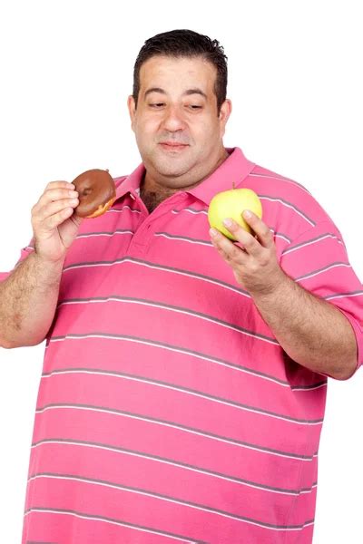 Fat Man Eating A Apple Stock Photo By ©gelpi 9424619