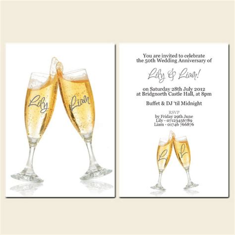 50th Wedding Anniversary Invitations Free Templates