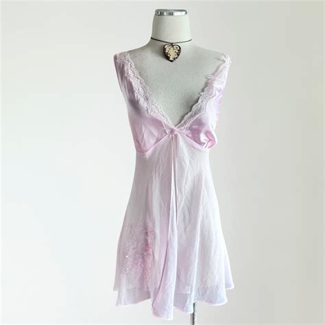 Y K Babydoll Lingerie Sheer Mini Pastel Pink Dress Depop