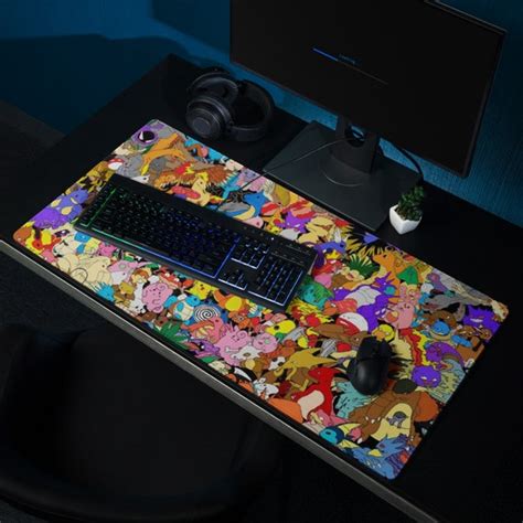 Anime Pokemon Jumbo Desk Mats Gaming Mouse Pad Gotta Collect Etsy