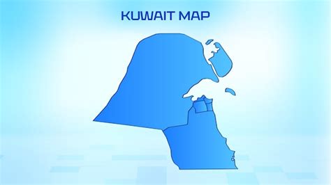 Premium Vector Blue Detailed Map Of Kuwait With States Administrative