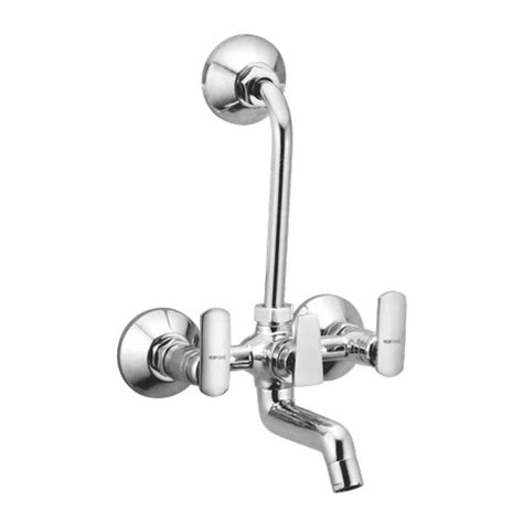 Three Handle Apree Bath Saphire Wall Mixer With L Bend For Bathroom