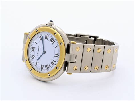 Cartier Santos Ronde Vendome Quartz Steel K Gold Ref Corello