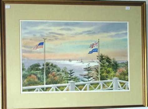 Martin Ahearn Watercolor Of Twin Lights Rockport 145