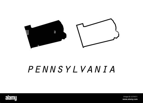 Pennsylvania map outline state vector illustration Stock Vector Image ...