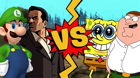 M U G E N Battles Toni Cipriani Luigi Vs Spongebob Peter Griffin