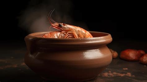 Premium Ai Image Shrimp Moqueca With Coconut Milk Prepared In Clay