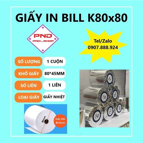 GiẤy In Bill K80 K80x80 GiẤy In HÓa ĐƠn KhỔ 80mm GiẤy In NhiỆt KhỔ