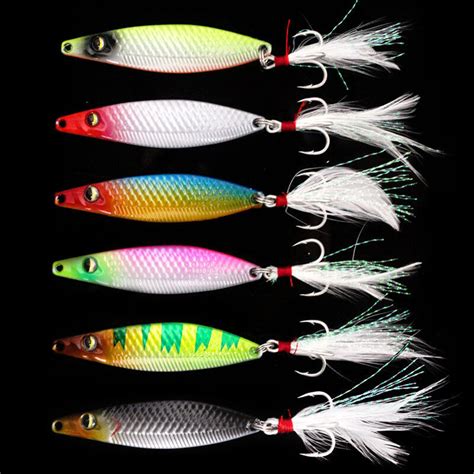 6PCS Glow Micro Jig Butterfly Metal Jig Fishing Lure Bait Jigging Tuna