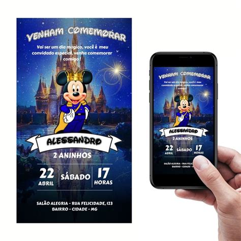 Convite Digital Mickey Realeza Elo Produtos Especiais