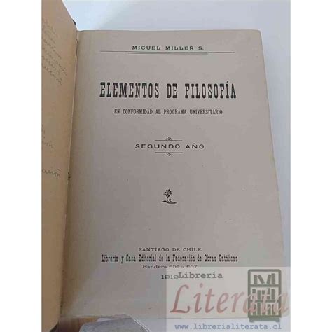 Elementos de filosofía Miguel Miller 1919 Librería y Casa Editorial de