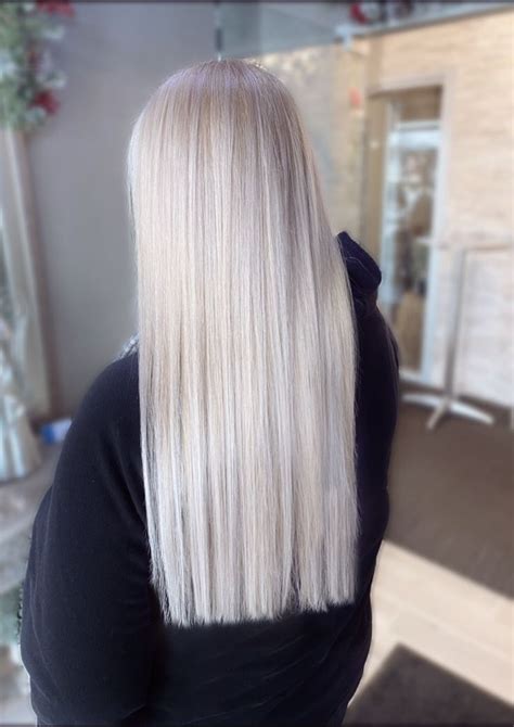 Platinum Blonde Long Hair Highlights Cool Tone In Straight