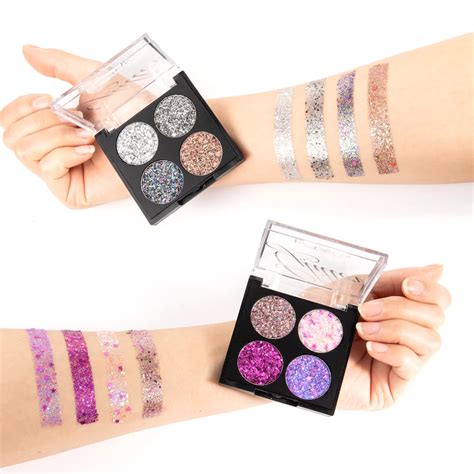 Handaiyan Professional 4 Colors Glitter Eyeshadow Palette Waterproof