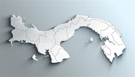 Mapa Blanco Moderno De Panama Con Provincias Con Provincias Con Sombra