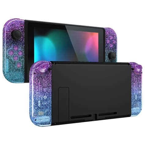 Extremerate Glitter Gradient Translucent Bluebell And Blue For Joycon Handheld Controller Housing