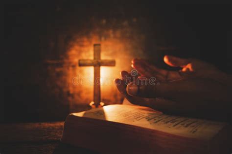 Praying Hands Open Bible Stock Photos Free Royalty Free Stock