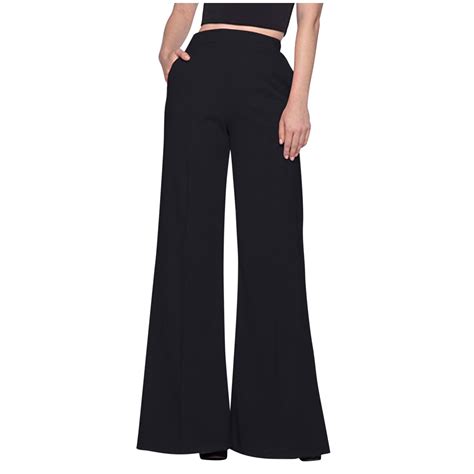 Efsteb Womens Wide Leg Dress Pants High Waisted Business Casual Trousers Fashion Elegant Flared