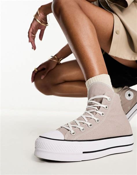 Converse Chuck Taylor All Star Lift Platform Hi Sneakers In Gray Asos In 2023 Converse Chuck