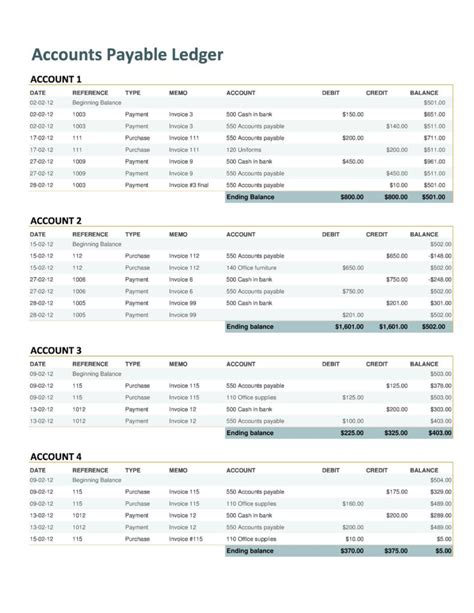 37 Perfect General Ledger Templates Excel Word Templatelab