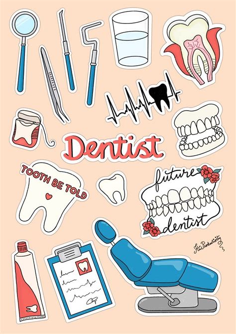 Juego De Pegatinas Digitales De Odontología Para Planificador Digital