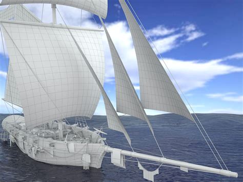 D Model Sloop Sailing Ship Pack Vr Ar Low Poly Cgtrader