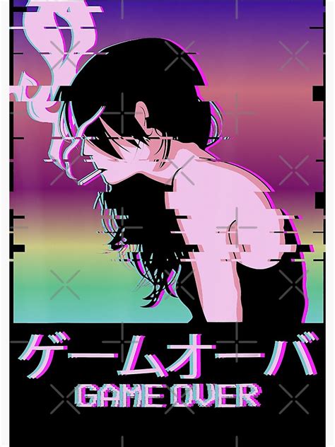 Japanese Vaporwave Sad Anime Girl Game Over Indie Aesthetic Spiral