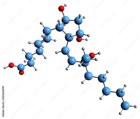 3D Image Of Prostaglandin F2 Skeletal Formula Molecular Chemical