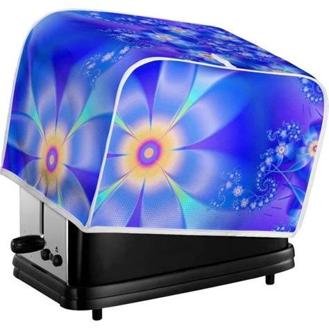 Blue Flower Art Couvercle Anti Poussi Re Pour Machine Pain Motif