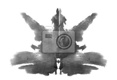 Photo Rorschach Inkblot Test Isolated On White Background Posters For