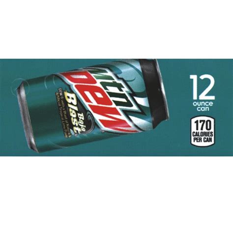 D And S Vending Inc Ds42mdbb12 Mt Dew Baja Blast Label 12oz Can With Calorie 1 34 X 3