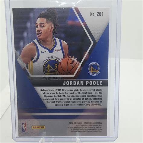 JORDAN POOLE 2019 Panini Mosaic Nba Debut Card 261 ROOKIE RC